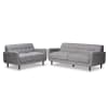 Allister Mid-Century Modern Light Grey 2-Piece Living Room Set by Baxton Studio - BAX-J1453-Light Grey-2PC Set - Image 3 of 0