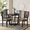 Jamie 5 Piece Round Dining Room Set in Beige and Dark Brown by Baxton Studio - BAX-Jamie-Sand/Dark Brown-5PC - Image 1 of 0