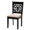 Jamie 5 Piece Round Dining Room Set in Beige and Dark Brown by Baxton Studio - BAX-Jamie-Sand/Dark Brown-5PC - Image 5 of 0