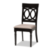 Jessie 7 Piece Round Dining Room Set in Sand and Dark Brown Finish by Baxton Studio - BAX-Jessie-Sand/Dark Brown-7PC - Image 5 of 0