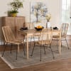 Manhattan 5 Piece Rectangular Dining Room Set in Rattan and Natural Oak Finish by Baxton Studio - BAX-KYG001C-Natural-5PC - Image 1 of 0