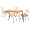 Manhattan 5 Piece Rectangular Dining Room Set in Rattan and Natural Oak Finish by Baxton Studio - BAX-KYG001C-Natural-5PC - Image 2 of 0
