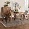 Ballerina 5 Piece Rectangular Dining Room Set in Greywashed Rattan and Black by Baxton Studio - BAX-KYG006C-Natural Oak/Light Grey-5PC - Image 1 of 0
