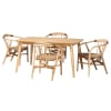 Kyoto 5 Piece Rectangular Dining Room Set in Natural Brown and Rattan Finish by Baxton Studio - BAX-KYG008C-Natural-5PC - Image 2 of 0