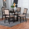 Kala 5 Piece Round Dining Room Set in Beige and Dark Brown Finish by Baxton Studio - BAX-Kala-Sand/Dark Brown-5PC - Image 1 of 0