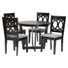 Kara 5 Piece Round Dining Room Set in Grey and Dark Brown Finish by Baxton Studio - BAX-Kara-Grey/Dark Brown-5PC - Image 2 of 0