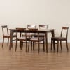 Delphina 7 Piece Dining Room Set in Warm Grey Fabric and Dark Brown Finish by Baxton Studio - BAX-Karina-Grey/Cappuccino-7PC - Image 2 of 0