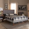 Livinia Upholstered Queen Platform Bed in Light Grey and Ash Walnut by Baxton Studio - BAX-Livinia-Light Grey/Ash Walnut-Queen - Image 1 of 0