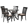 Lore 5 Piece Round Dining Room Set in Sand and Dark Brown Finish by Baxton Studio - BAX-Lore-Sand/Dark Brown-5PC - Image 2 of 0