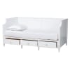 Lowri Traditional 3-Drawer Twin Daybed in White Finish by Baxton Studio - BAX-Lowri-White-Daybed-3DW-Twin - Image 3 of 0