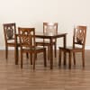 Luisa 5 Piece Dining Room Set in Walnut Brown Finish by Baxton Studio - BAX-Luisa-Walnut-5PC - Image 2 of 0