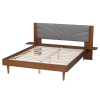 Hemera Platform Queen Bed in Walnut Brown by Baxton Studio - BAX-MG-0222-Walnut/Dark Grey-Queen - Image 4 of 0