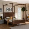 Veronica Queen Platform Canopy Bed in Walnut Brown by Baxton Studio - BAX-MG0021-1-Walnut-Queen - Image 1 of 0
