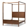 Veronica Queen Platform Canopy Bed in Walnut Brown by Baxton Studio - BAX-MG0021-1-Walnut-Queen - Image 5 of 0