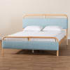 Mateo Platform Queen Bed in Blue and Natural Wood by Baxton Studio - BAX-MG0110-Blue/Natural-Queen - Image 2 of 0