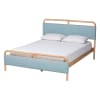 Mateo Platform Queen Bed in Blue and Natural Wood by Baxton Studio - BAX-MG0110-Blue/Natural-Queen - Image 3 of 0