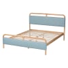 Mateo Platform Queen Bed in Blue and Natural Wood by Baxton Studio - BAX-MG0110-Blue/Natural-Queen - Image 5 of 0