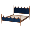 Calgary Platform Queen Bed in Royal Blue and Walnut Brown by Baxton Studio - BAX-MG0209-Navy Blue/Walnut- Queen - Image 5 of 0