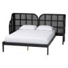 Cascadia Wingback Platform Queen Bed in Ebony Black Finish by Baxton Studio - BAX-MG0225-Ebony Black-Queen - Image 2 of 0