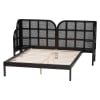 Cascadia Wingback Platform Queen Bed in Ebony Black Finish by Baxton Studio - BAX-MG0225-Ebony Black-Queen - Image 4 of 0
