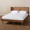 Rina Platform Queen Bed w/ Wrap-Around in Ash Walnut Finish by Baxton Studio - BAX-MG97151-Ash Walnut Rattan-Queen - Image 2 of 0