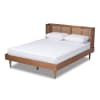 Rina Platform Queen Bed w/ Wrap-Around in Ash Walnut Finish by Baxton Studio - BAX-MG97151-Ash Walnut Rattan-Queen - Image 3 of 0
