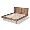 Rina Platform Queen Bed w/ Wrap-Around in Ash Walnut Finish by Baxton Studio - BAX-MG97151-Ash Walnut Rattan-Queen - Image 5 of 0