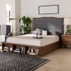 Irena Platform Queen Storage Bed in Grey and Walnut Brown Finish by Baxton Studio - BAX-MG9766/6001-1S-Queen - Image 1 of 0