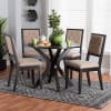 Mana 5 Piece Round Dining Room Set in Sand and Dark Brown Finish by Baxton Studio - BAX-Mana-Sand/Dark Brown-5PC - Image 1 of 0