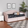 Mansi Daybed in Light Pink Velvet Fabric Finish by Baxton Studio - BAX-Mansi-Light Pink Velvet Daybed-Twin - Image 1 of 0