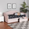 Mansi Daybed in Light Pink Velvet Fabric Finish by Baxton Studio - BAX-Mansi-Light Pink Velvet Daybed-Twin - Image 2 of 0