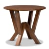 Marian 5 Piece Round Dining Room Set in Grey and Walnut Brown Finish by Baxton Studio - BAX-Marian-Grey/Walnut-5PC - Image 3 of 0