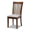 Marian 5 Piece Round Dining Room Set in Grey and Walnut Brown Finish by Baxton Studio - BAX-Marian-Grey/Walnut-5PC - Image 5 of 0