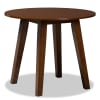 Mina 5 Piece Round Table Dining Room Set in Walnut Brown Finish by Baxton Studio - BAX-Mina-Walnut-5PC - Image 4 of 0