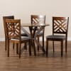 Norah 5 Piece Round Dining Room Set in Grey and Walnut Brown Finish by Baxton Studio - BAX-Norah-Grey/Walnut-5PC - Image 2 of 0