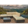 Owen Brown Wicker and Tan Linen Lawn Sectional Sofa Set by Baxton Studio - BAX-PAS-1206 - Image 1 of 0