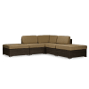 Owen Brown Wicker and Tan Linen Lawn Sectional Sofa Set by Baxton Studio - BAX-PAS-1206 - Image 2 of 0