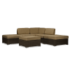 Owen Brown Wicker and Tan Linen Lawn Sectional Sofa Set by Baxton Studio - BAX-PAS-1206 - Image 3 of 0