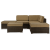 Owen Brown Wicker and Tan Linen Lawn Sectional Sofa Set by Baxton Studio - BAX-PAS-1206 - Image 5 of 0