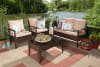 Empire Modern and Contemporary 4-piece Brown Wicker Outdoor Patio Set by Baxton Studio - BAX-PAS-1516 - Image 1 of 0