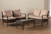 Empire Modern and Contemporary 4-piece Brown Wicker Outdoor Patio Set by Baxton Studio - BAX-PAS-1516 - Image 2 of 0