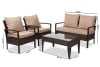 Empire Modern and Contemporary 4-piece Brown Wicker Outdoor Patio Set by Baxton Studio - BAX-PAS-1516 - Image 4 of 0