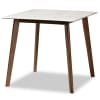 Paras 5 Piece Dining Room Set in Light Beige Fabric and Walnut Brown Finish by Baxton Studio - BAX-Paras-Latte/Walnut-5PC - Image 4 of 0