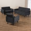 Carina Mid-Century Modern Dark Grey 3-Piece Living Room Set by Baxton Studio - BAX-R2017-Dark Grey-3PC-Set - Image 2 of 0