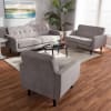 Carina Mid-Century Modern Light Grey 3-Piece Living Room Set by Baxton Studio - BAX-R2017-Grey-3PC-Set - Image 1 of 0