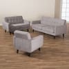 Carina Mid-Century Modern Light Grey 3-Piece Living Room Set by Baxton Studio - BAX-R2017-Grey-3PC-Set - Image 2 of 0