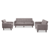 Carina Mid-Century Modern Light Grey 3-Piece Living Room Set by Baxton Studio - BAX-R2017-Grey-3PC-Set - Image 3 of 0