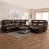 Dacio Modern and Contemporary Brown Faux Leather 6-Piece Reclining Sectional by Baxton Studio - BAX-R7075A-Brown-SF - Image 1 of 0