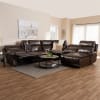 Dacio Modern and Contemporary Brown Faux Leather 6-Piece Reclining Sectional by Baxton Studio - BAX-R7075A-Brown-SF - Image 3 of 0