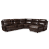Dacio Modern and Contemporary Brown Faux Leather 6-Piece Reclining Sectional by Baxton Studio - BAX-R7075A-Brown-SF - Image 4 of 0